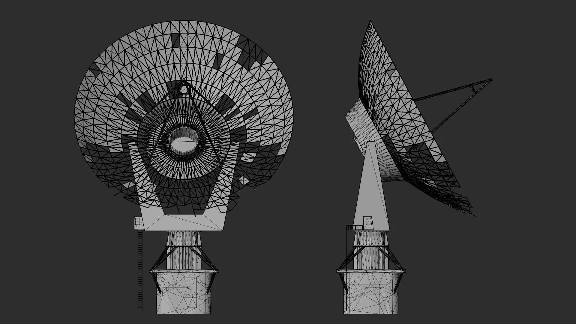 Satellite Dish Low-poly 3D model_4