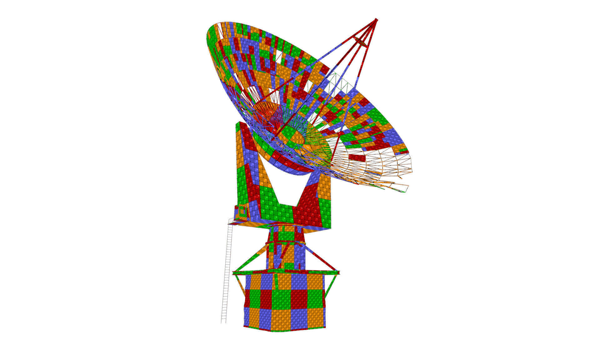 Satellite Dish Low-poly 3D model_12