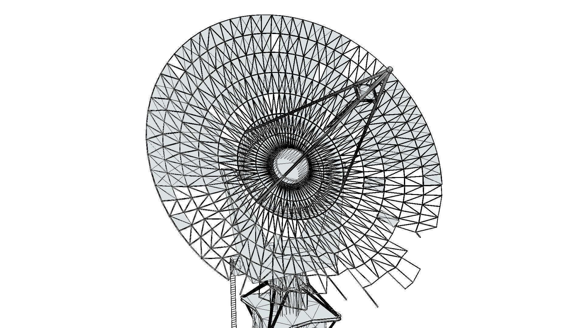 Satellite Dish Low-poly 3D model_14