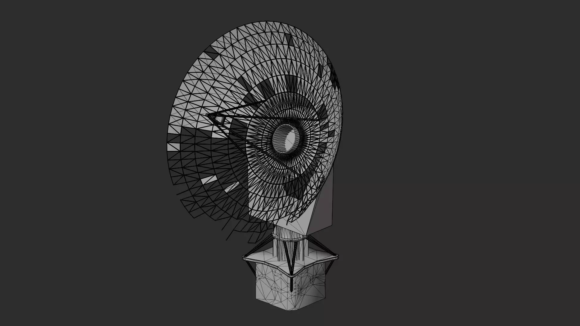 Satellite Dish Low-poly 3D model_2