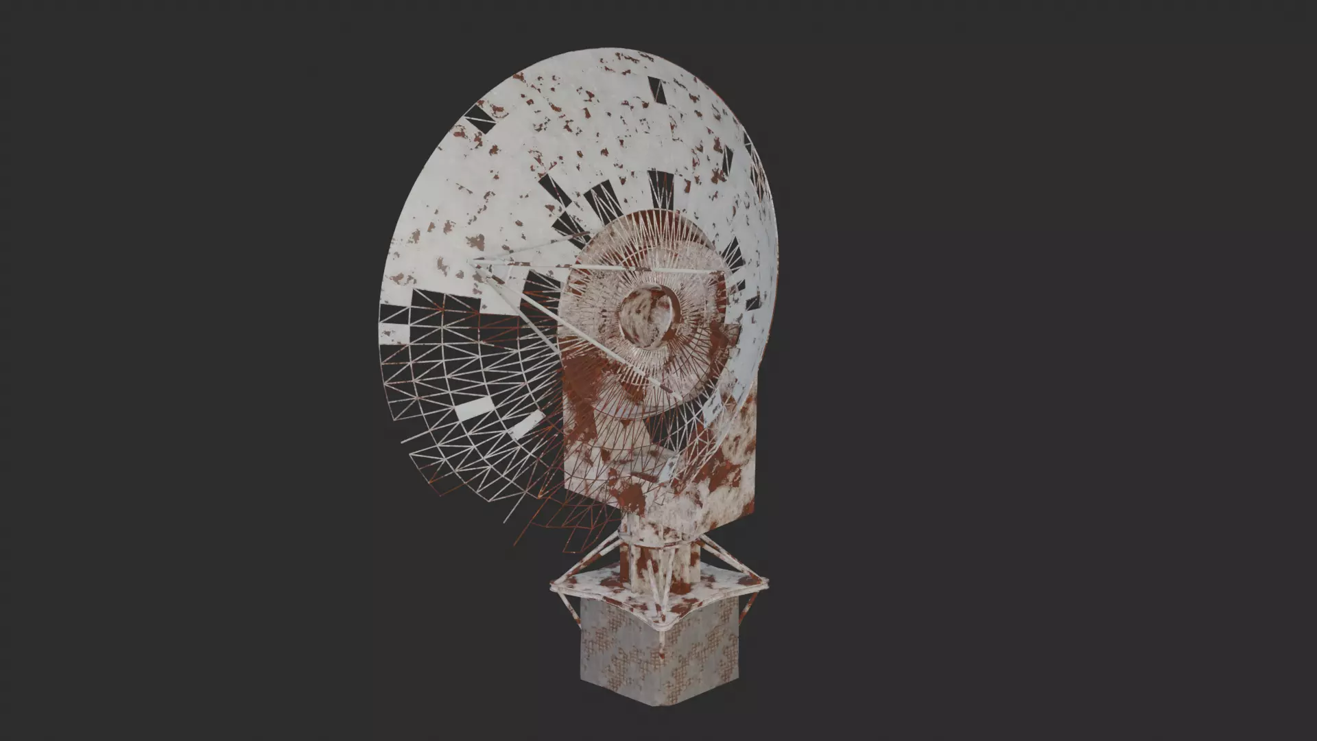 Satellite Dish Low-poly 3D model_1