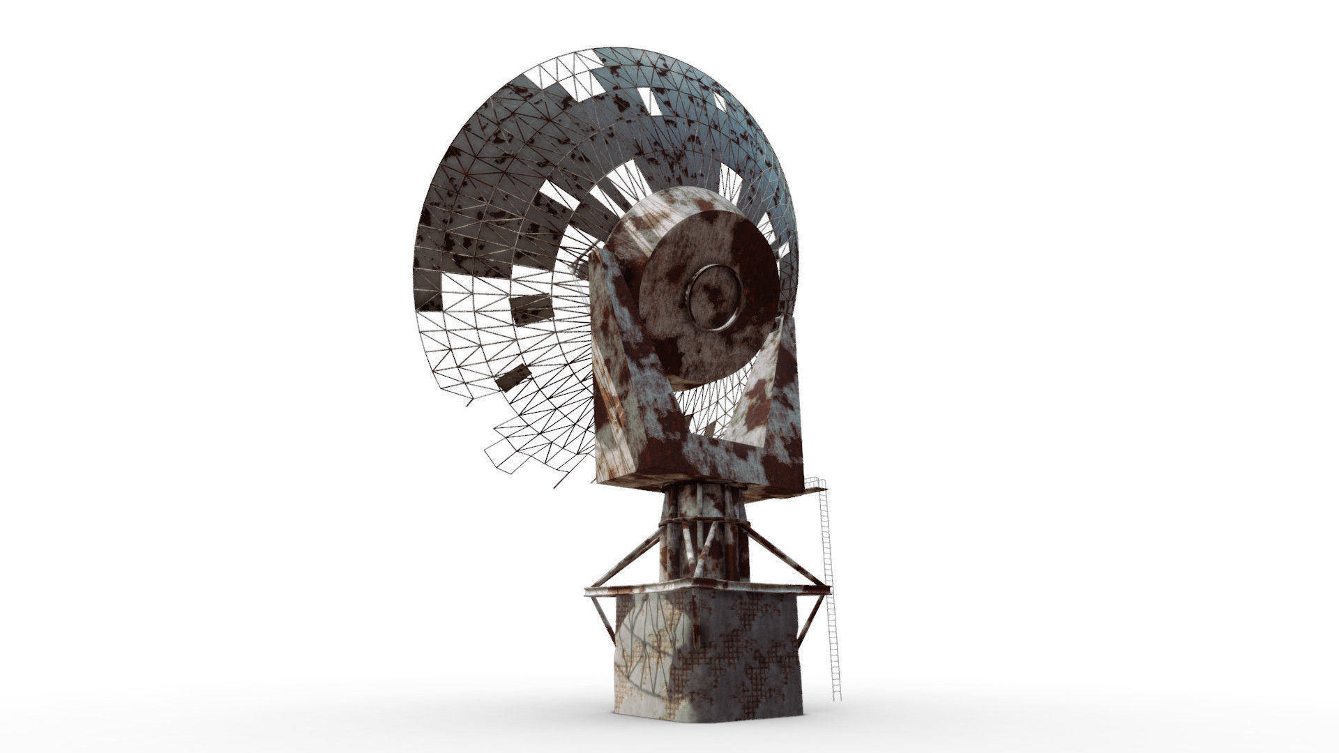 Satellite Dish Low-poly 3D model_10