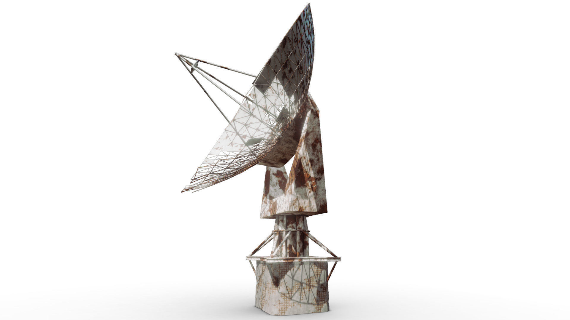 Satellite Dish Low-poly 3D model_9