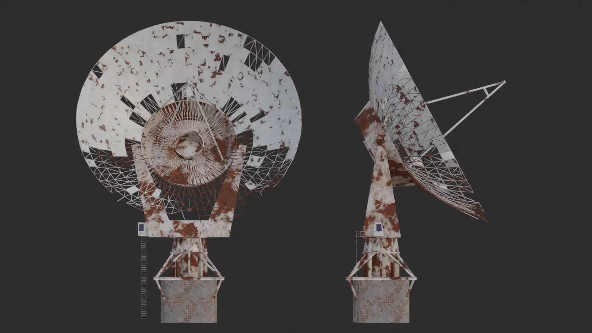 Satellite Dish Low-poly 3D model_3