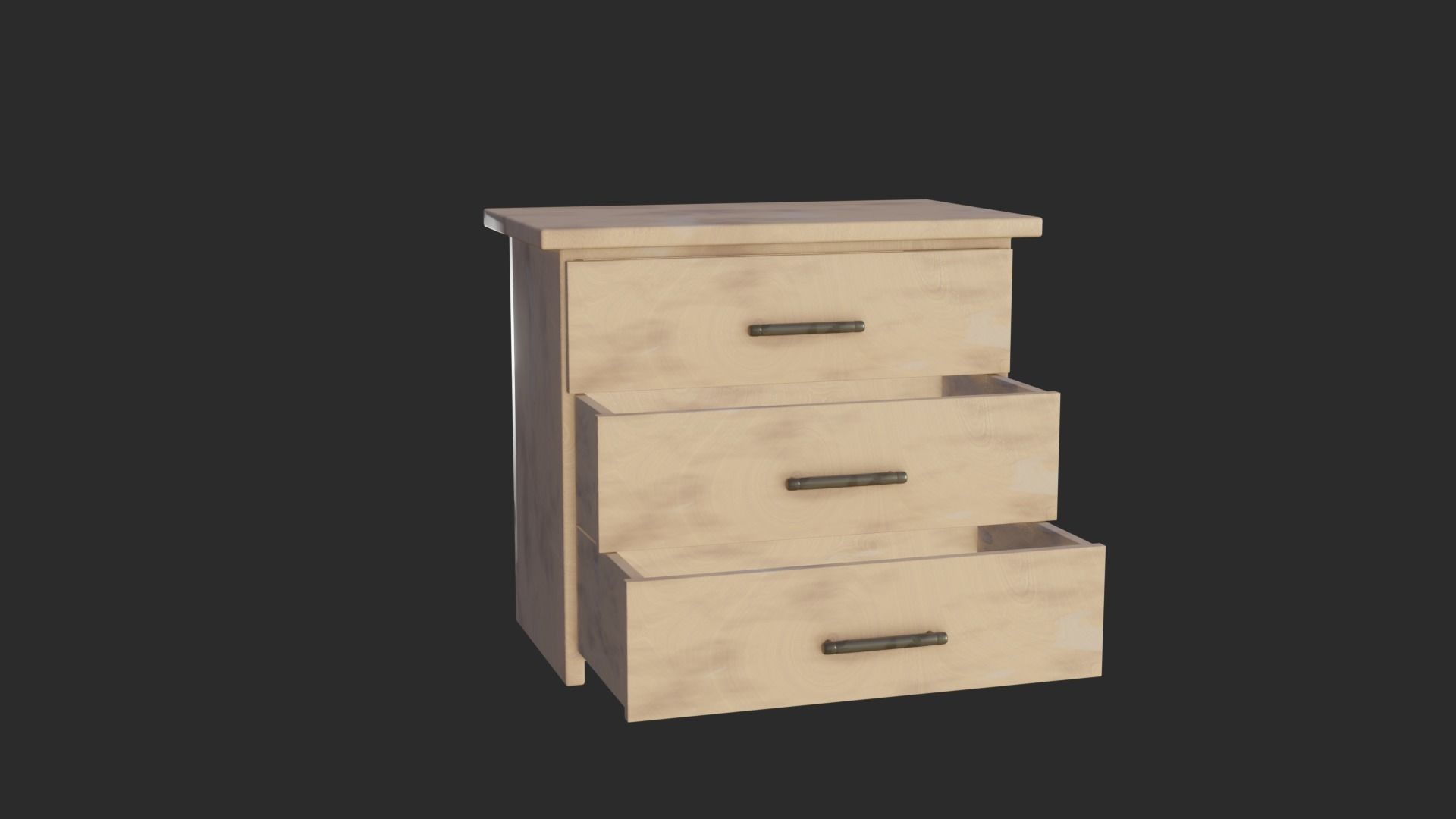 OLD CHEST OF DRAWERS Free low-poly 3D model_2