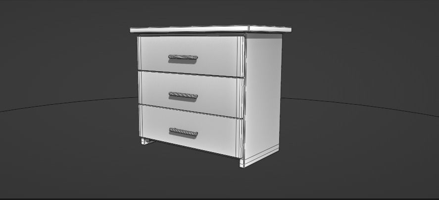 OLD CHEST OF DRAWERS Free low-poly 3D model_7