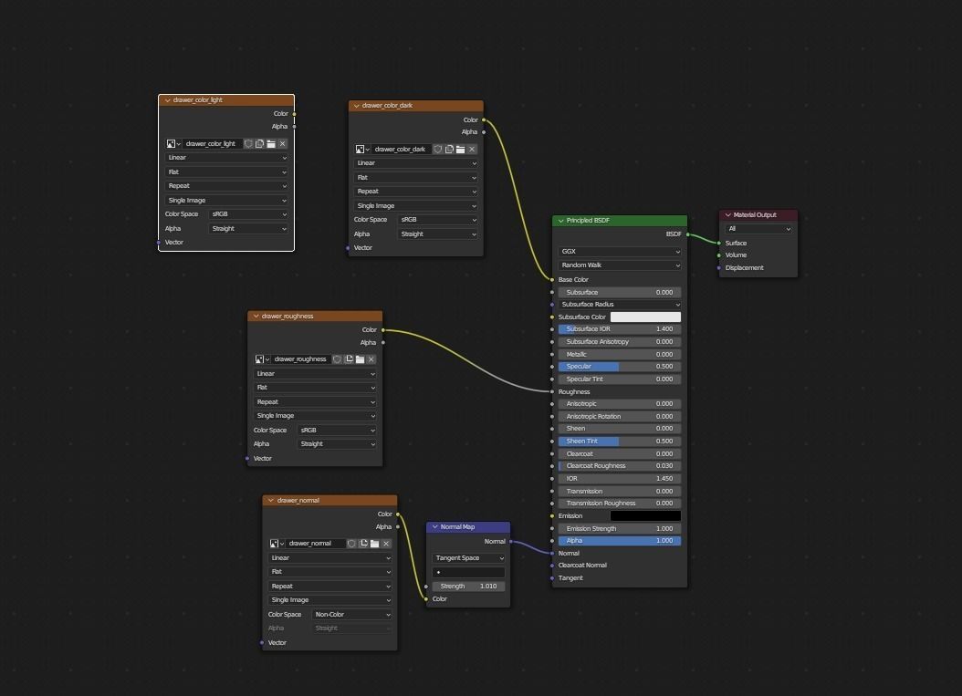 OLD CHEST OF DRAWERS Free low-poly 3D model_9