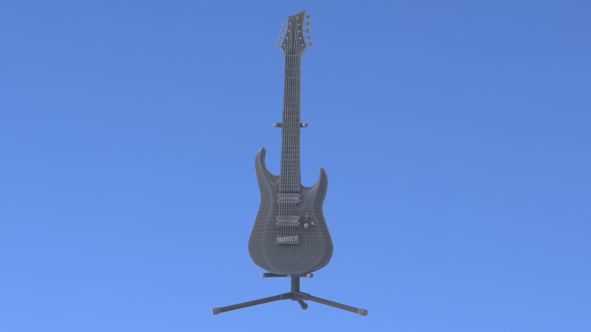 9 String Electric Guitar 3D model_13