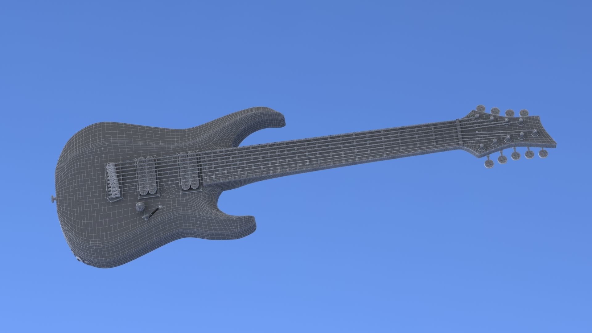 9 String Electric Guitar 3D model_15