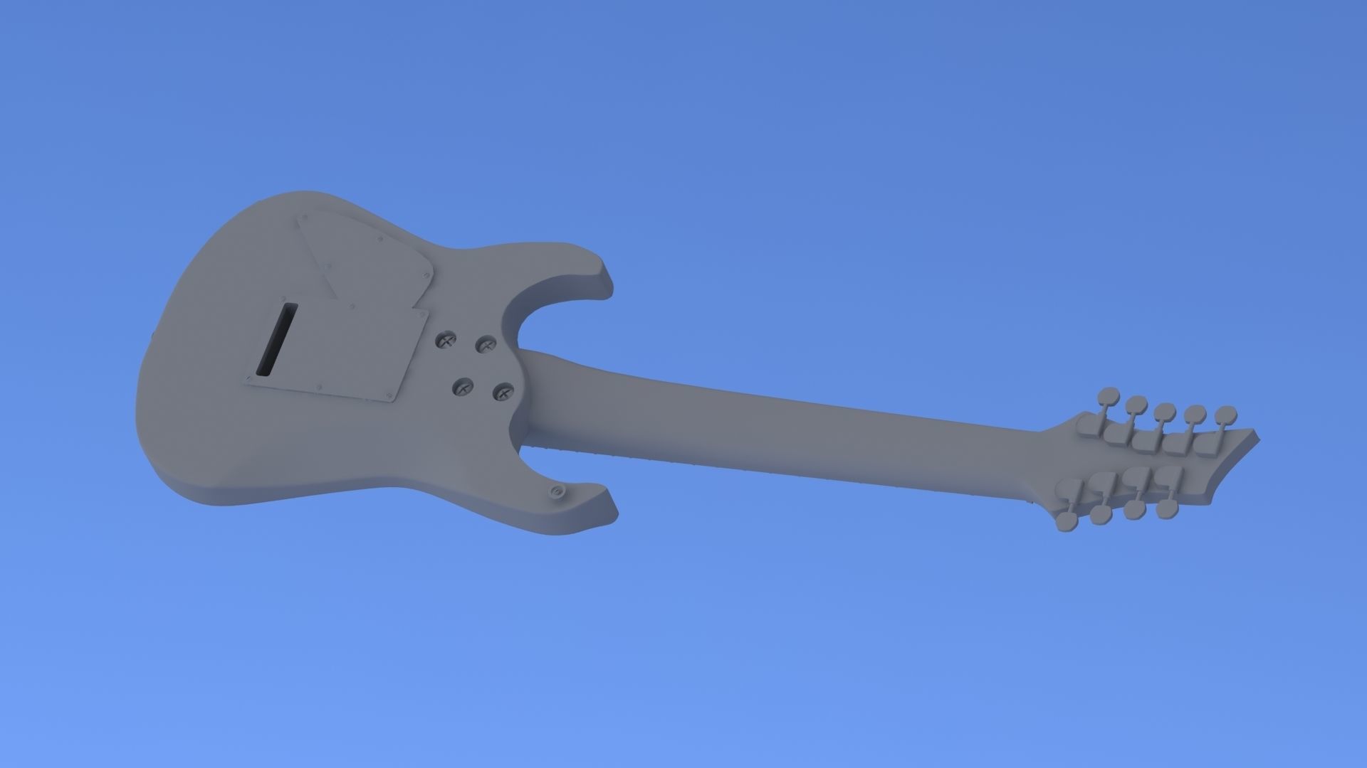 9 String Electric Guitar 3D model_10