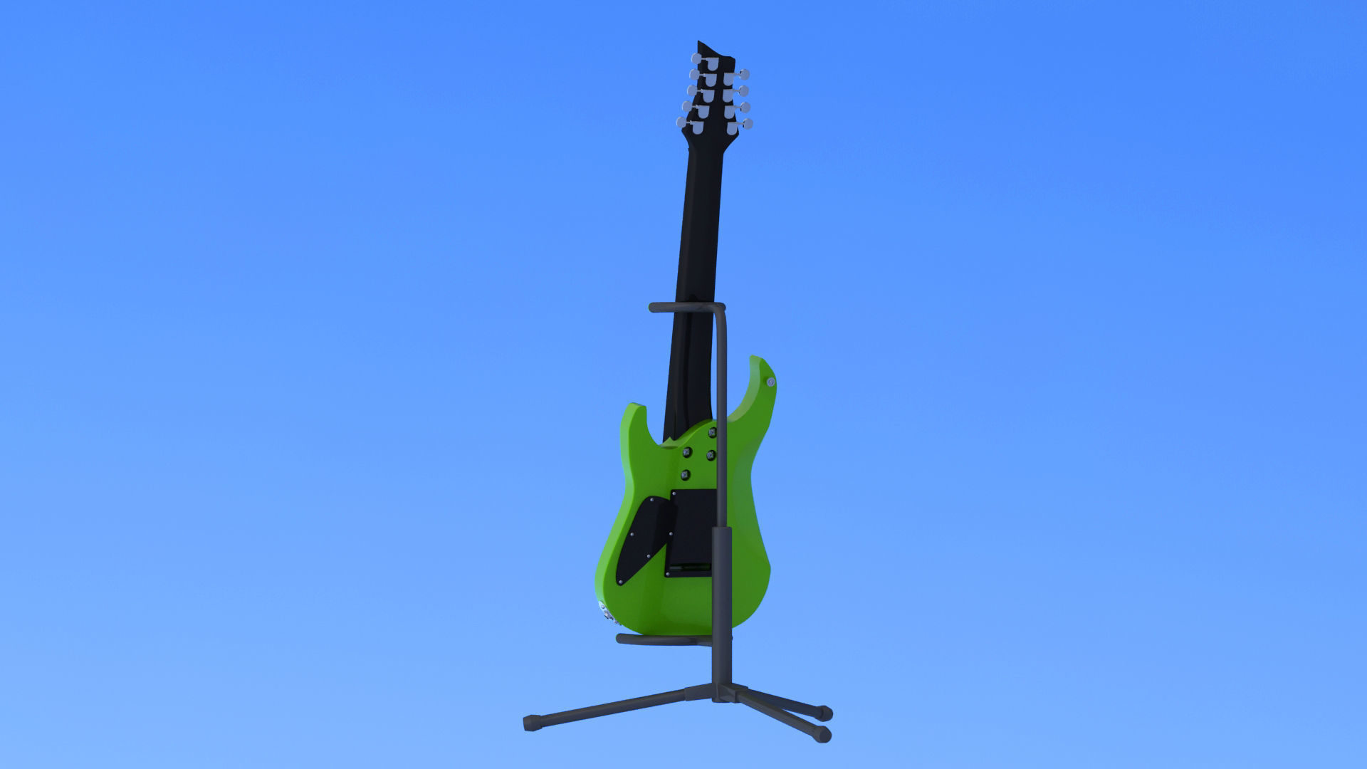 9 String Electric Guitar 3D model_2