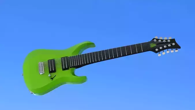 9 String Electric Guitar 3D model