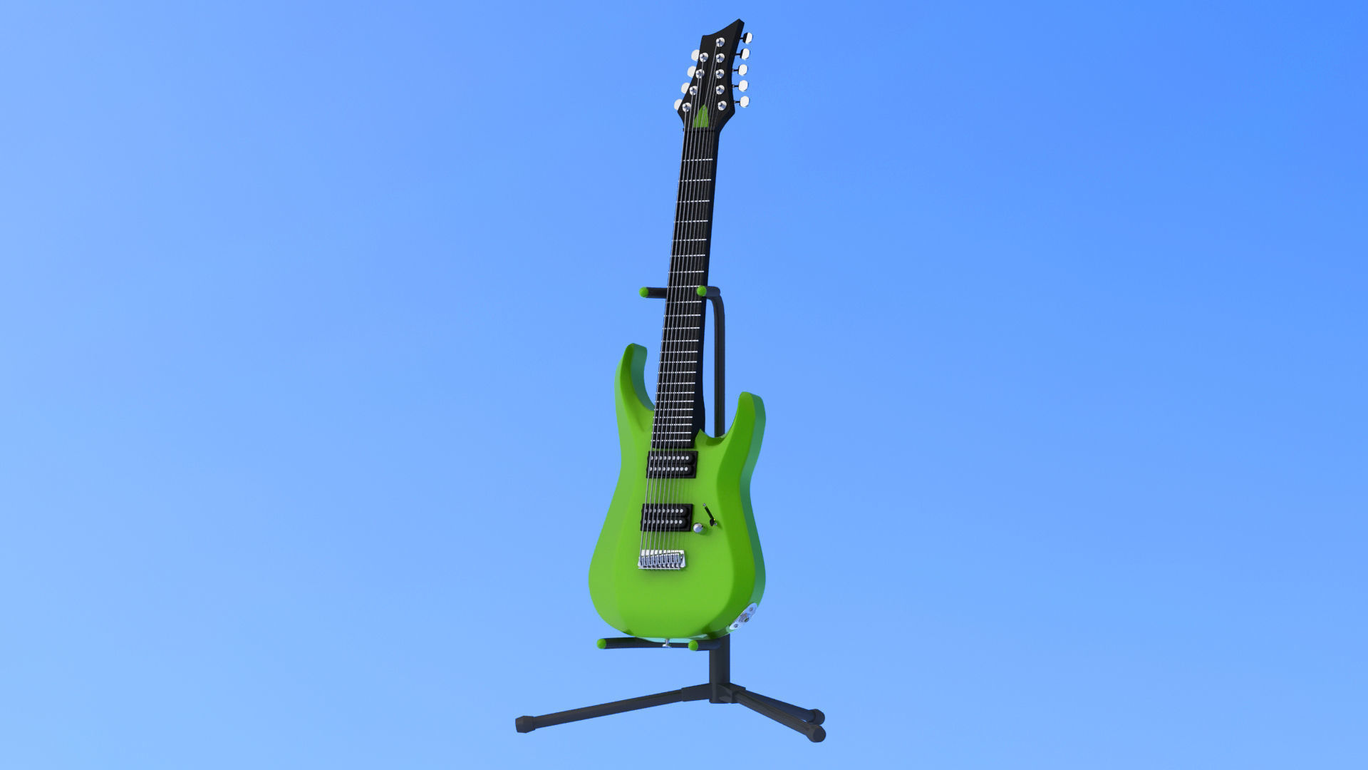9 String Electric Guitar 3D model_1