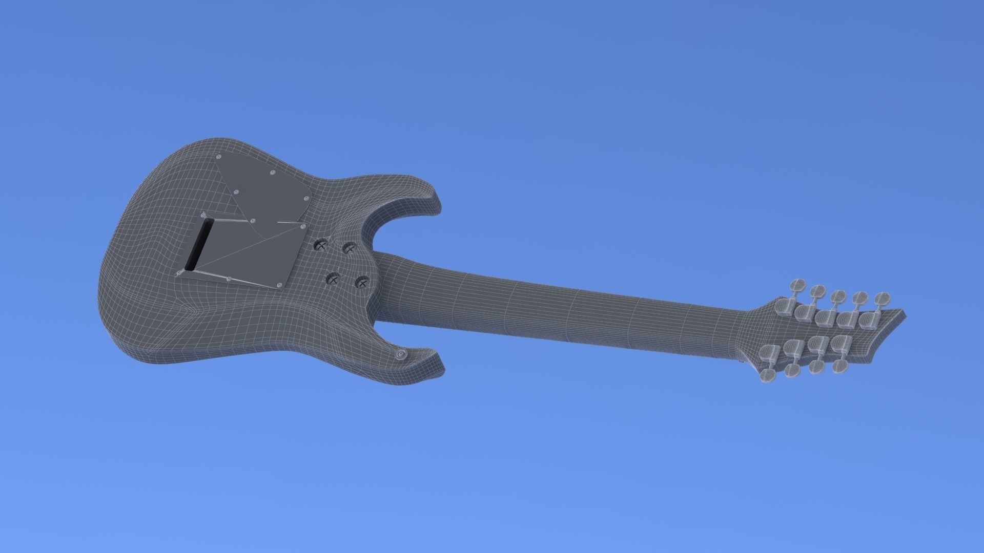 9 String Electric Guitar 3D model_14