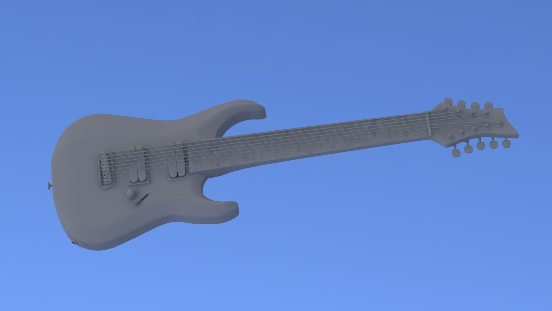 9 String Electric Guitar 3D model_9