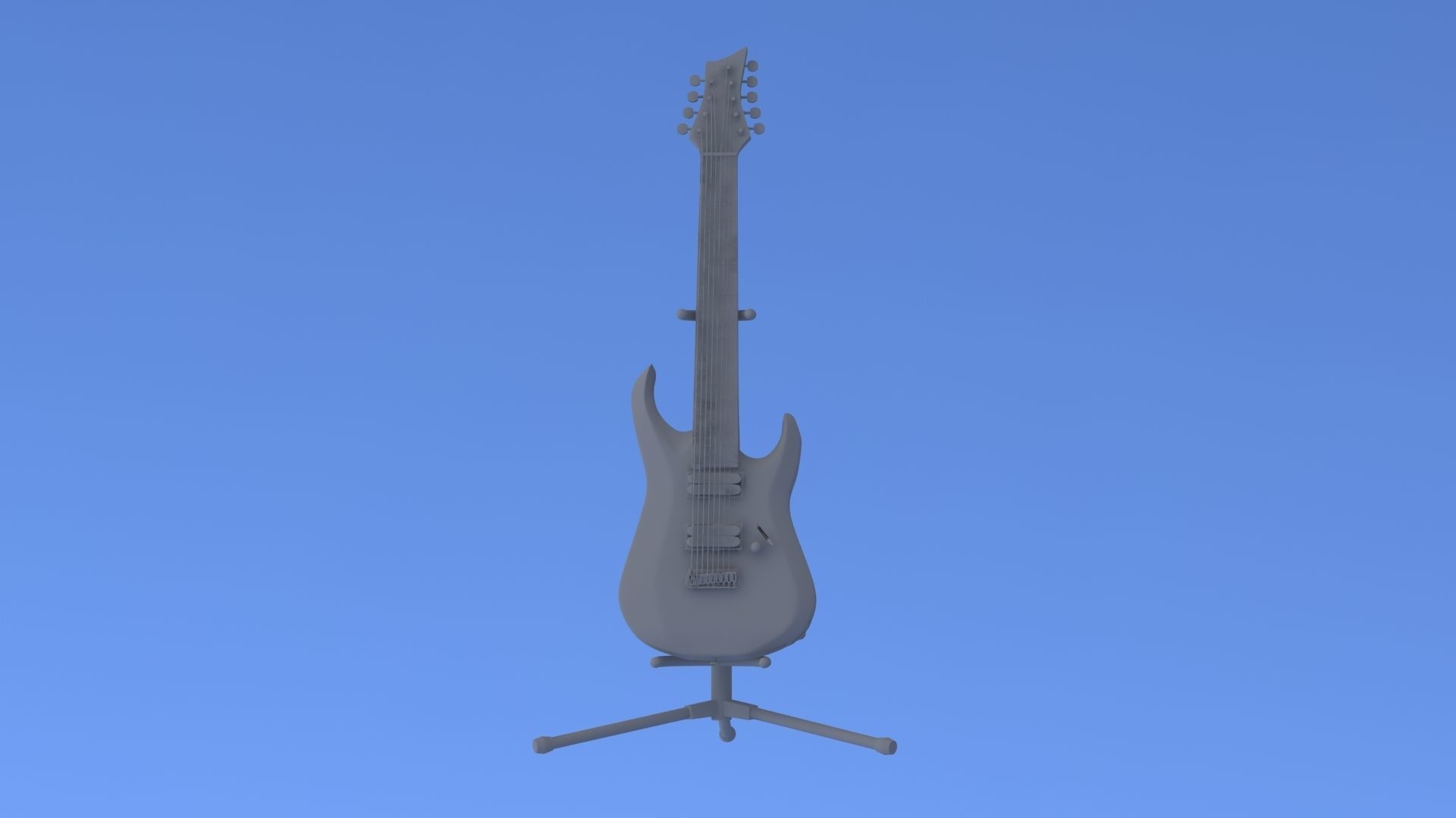 9 String Electric Guitar 3D model_11