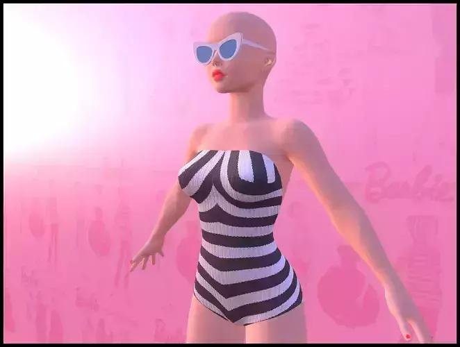 Barbie swimsuit and eyewear
