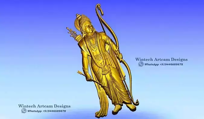 God Rama INDIA Relief Design Artcam