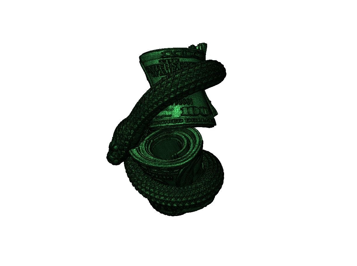 Money Snake art 001 3D print model_6