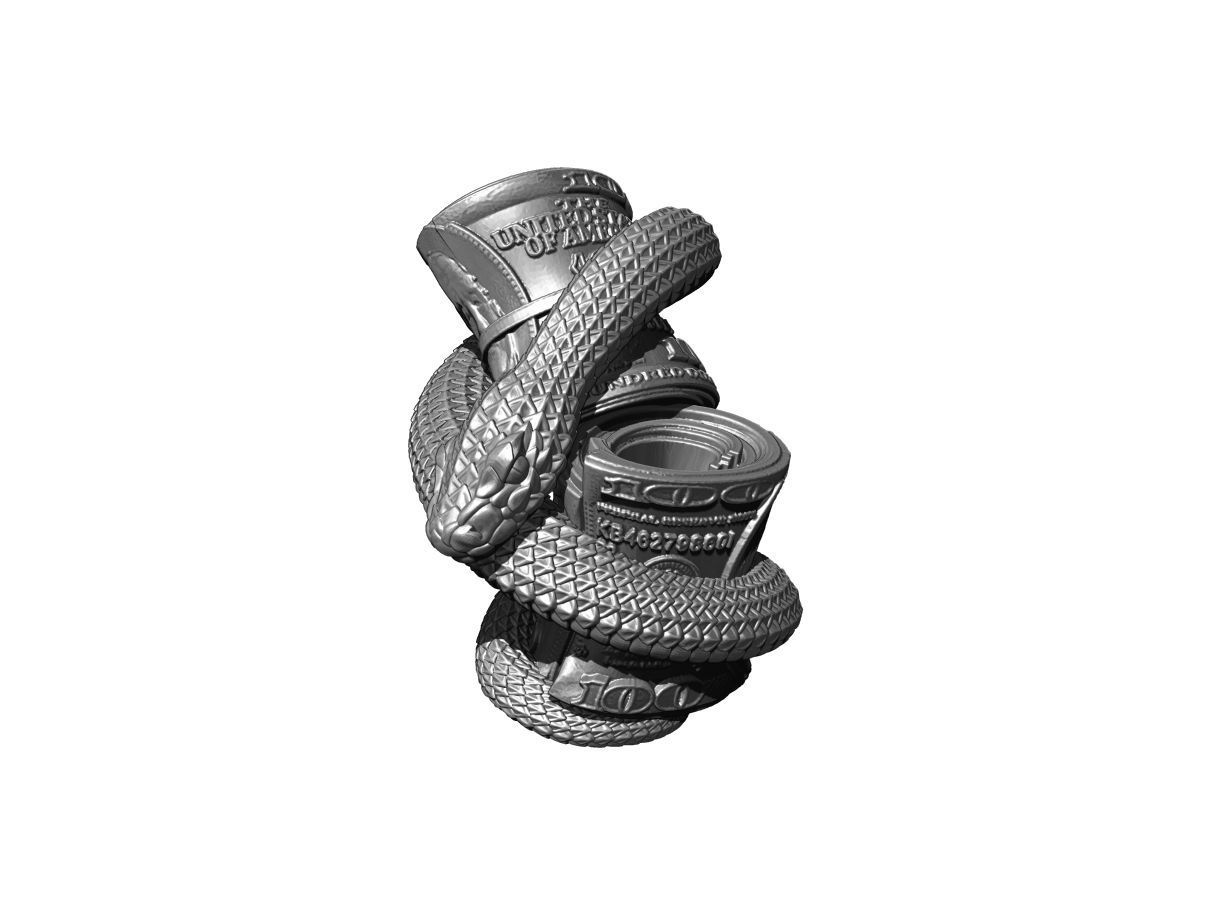 Money Snake art 001 3D print model_1