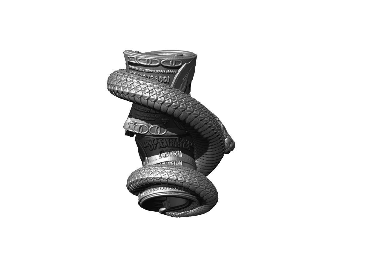 Money Snake art 001 3D print model_3