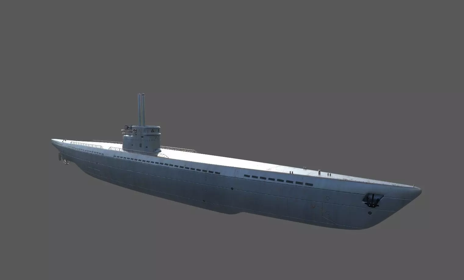 German U Boat Low-poly 3D model_0