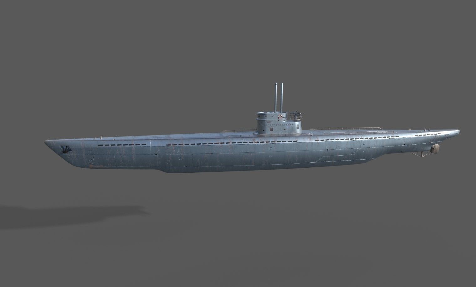 German U Boat Low-poly 3D model_2