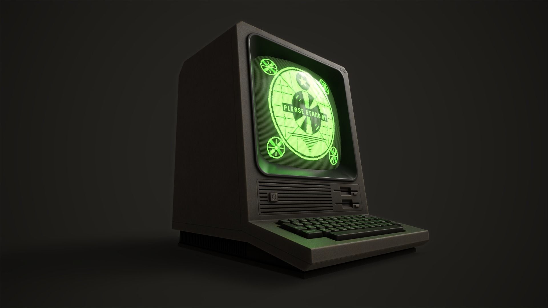 Retro Terminal Low-poly 3D model_20