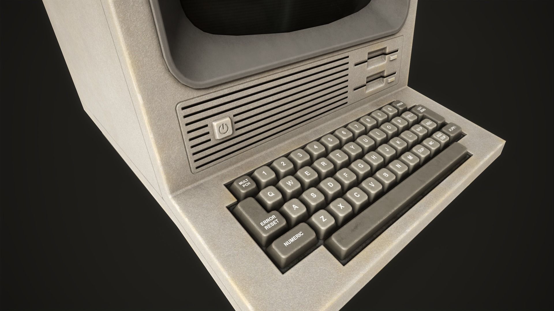 Retro Terminal Low-poly 3D model_7