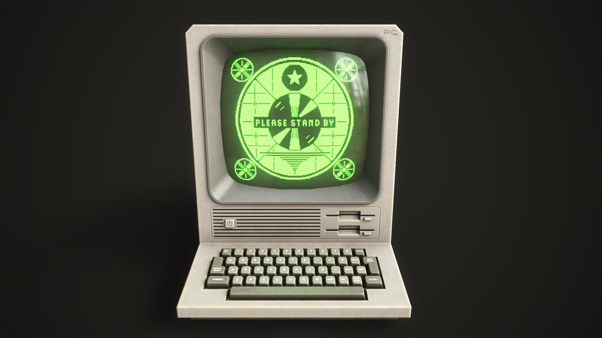 Retro Terminal Low-poly 3D model_14