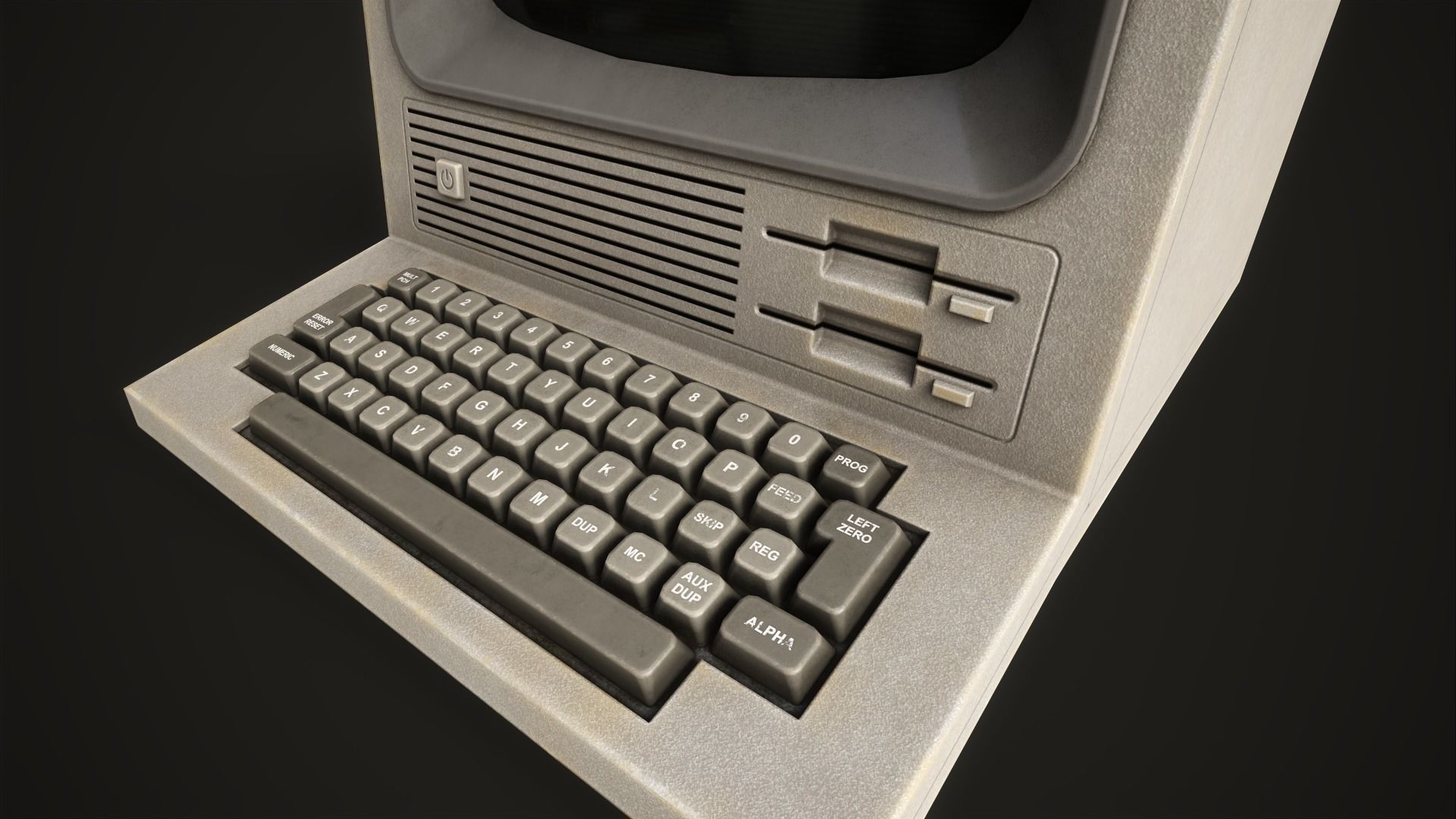 Retro Terminal Low-poly 3D model_6