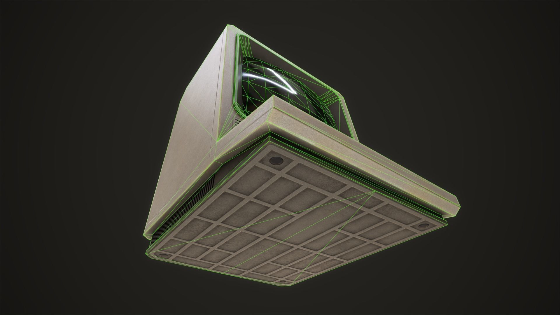 Retro Terminal Low-poly 3D model_16