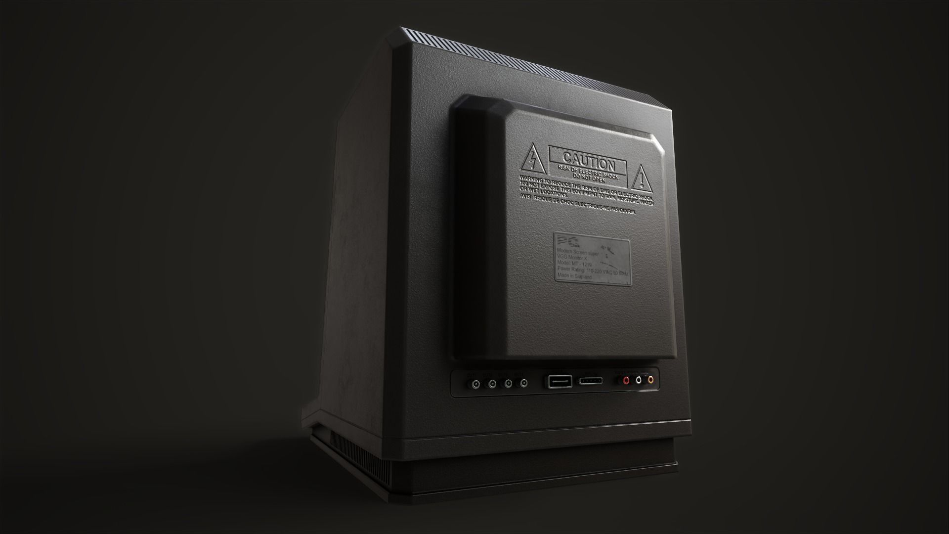 Retro Terminal Low-poly 3D model_21