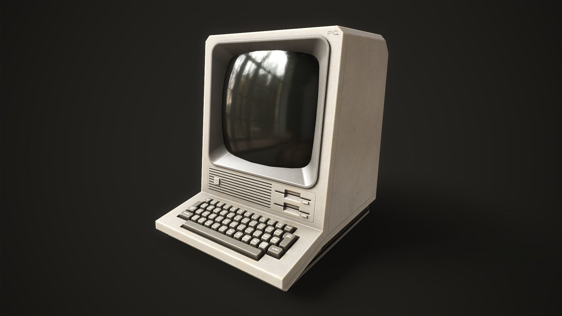Retro Terminal Low-poly 3D model_2