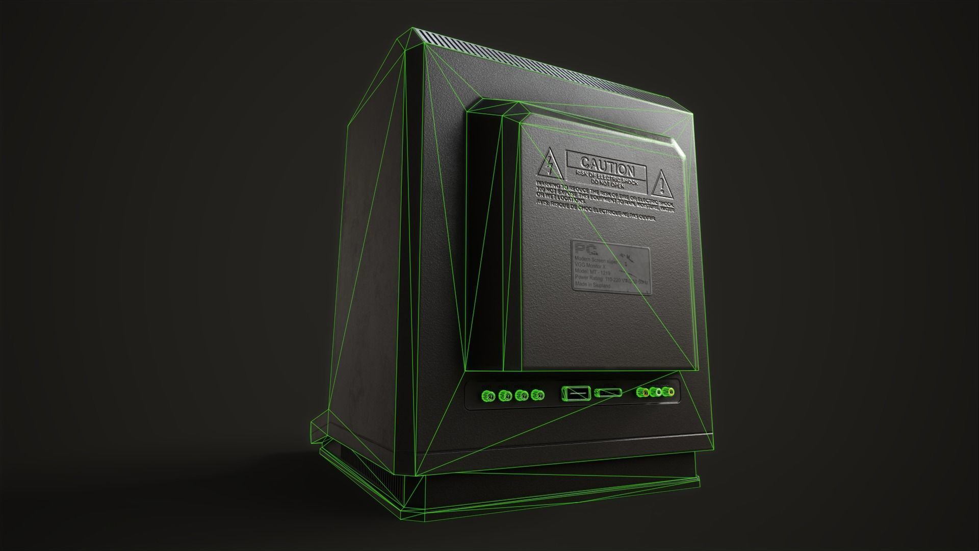 Retro Terminal Low-poly 3D model_23