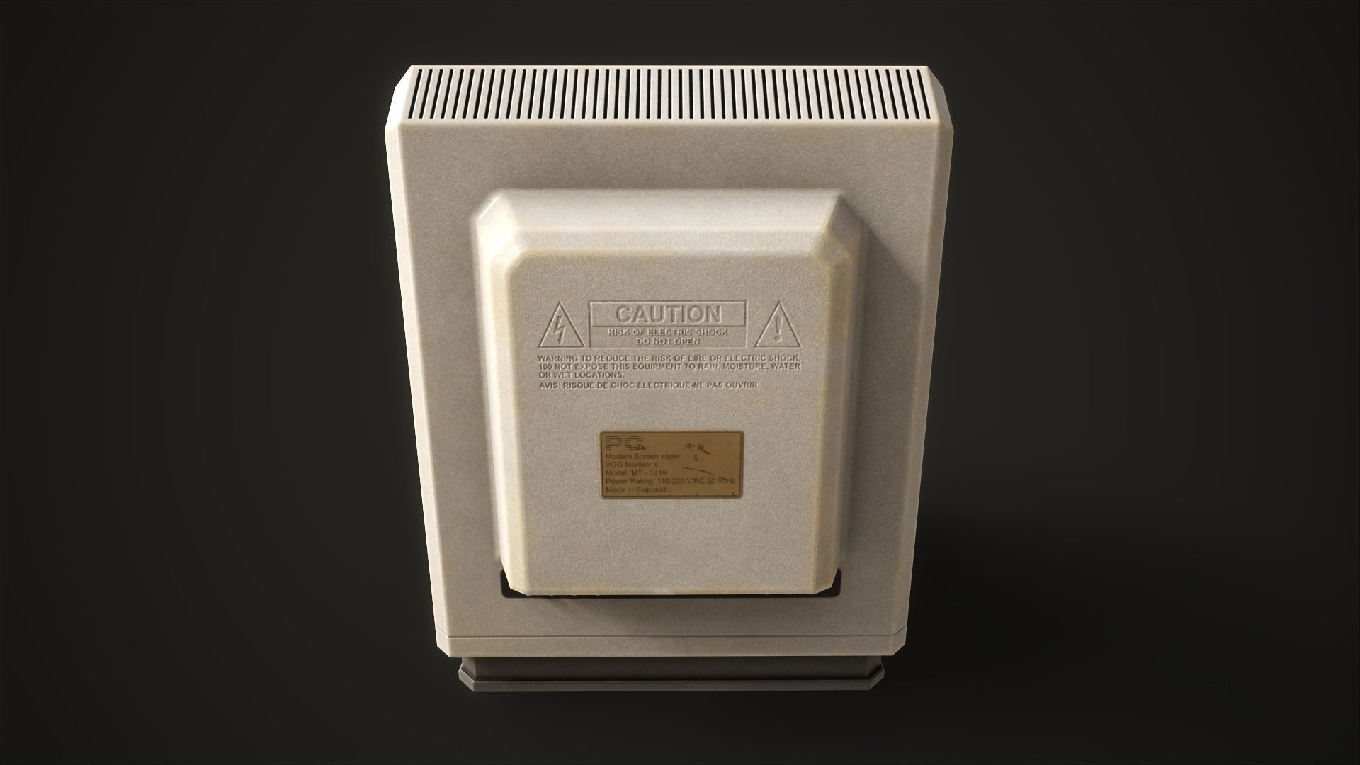 Retro Terminal Low-poly 3D model_8