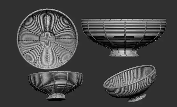 Bamboo basket 3d printable model 3D print model