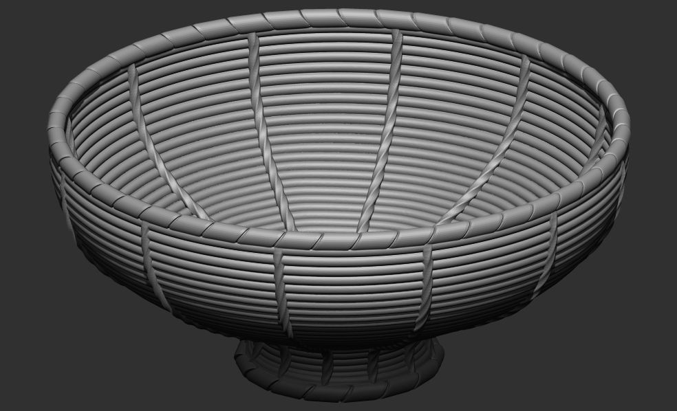 Bamboo basket 3d printable model 3D print model_2