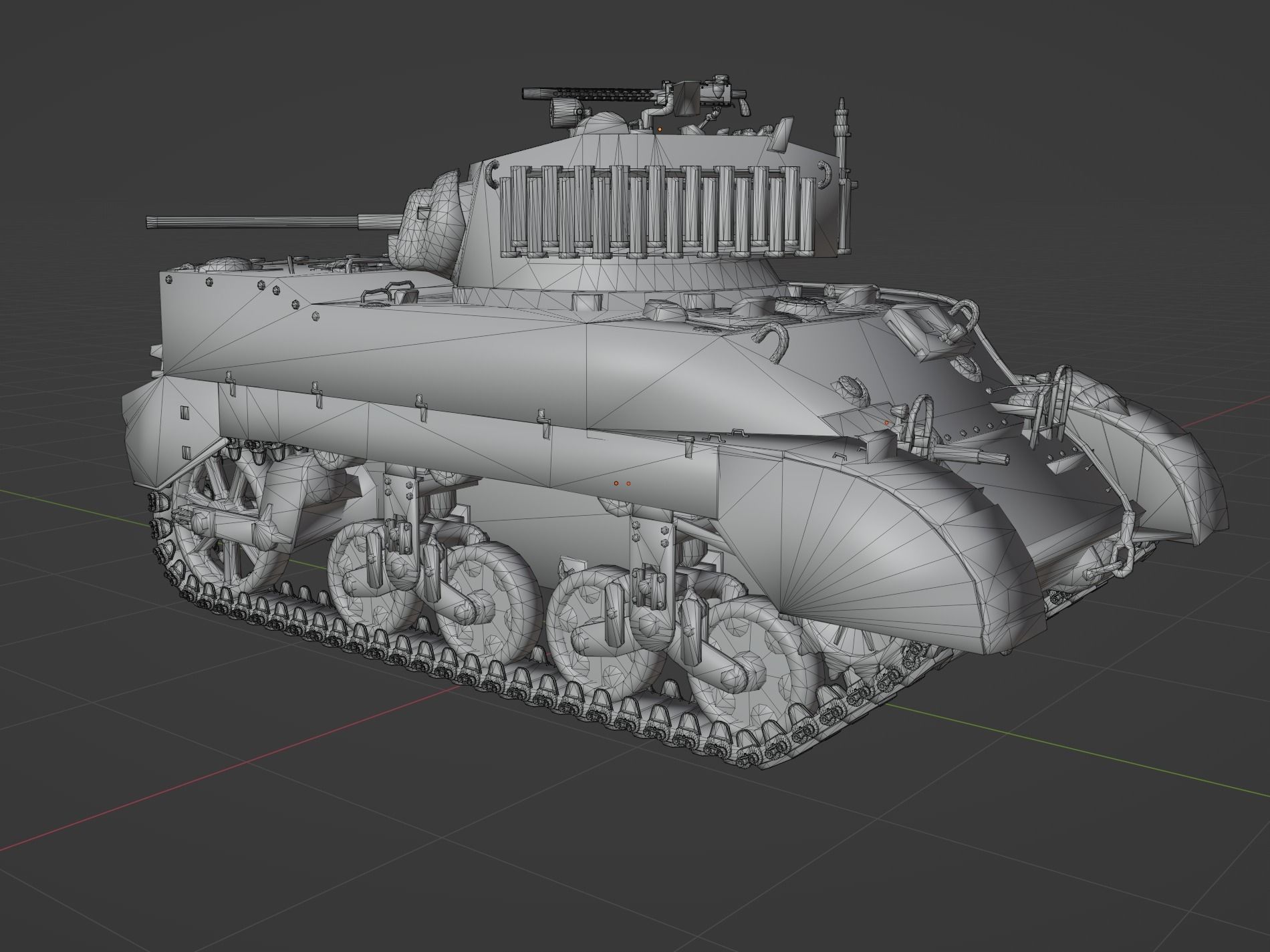 M5A1 Stuart Low-poly 3D model_10