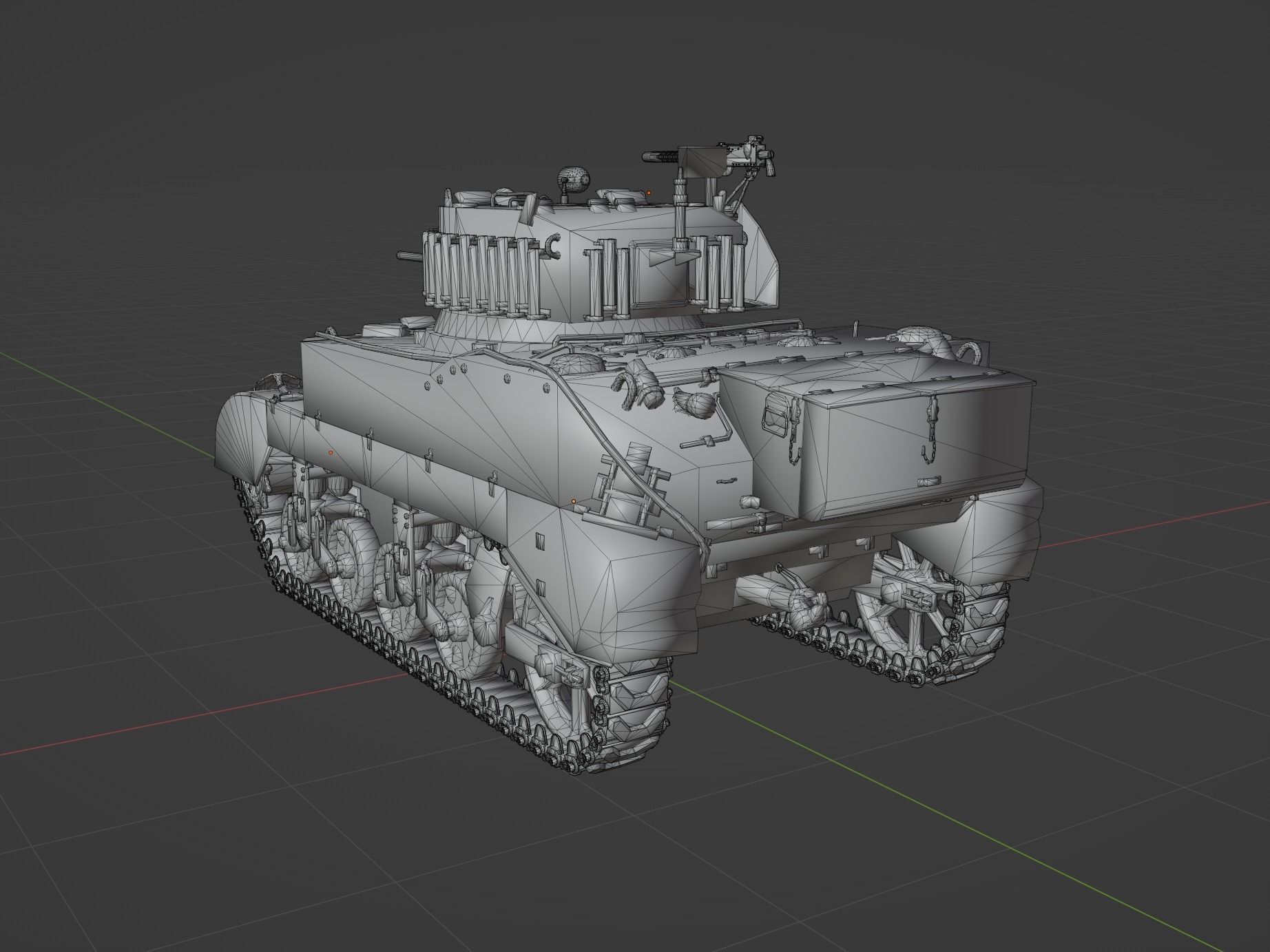 M5A1 Stuart Low-poly 3D model_2