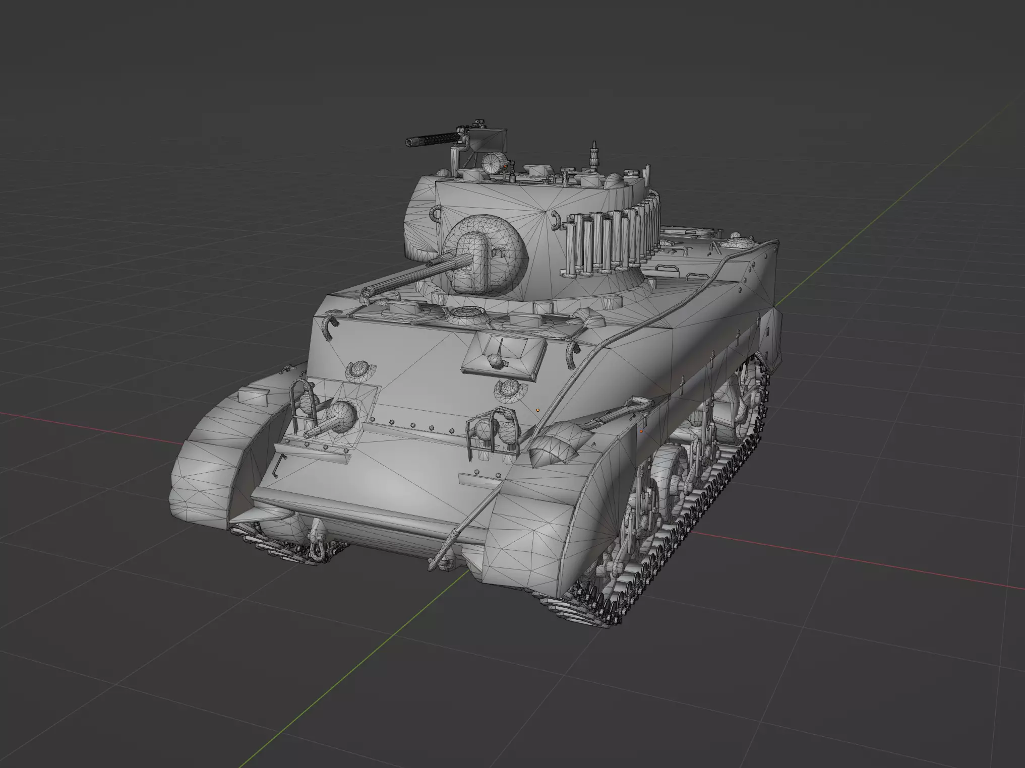 M5A1 Stuart Low-poly 3D model_0