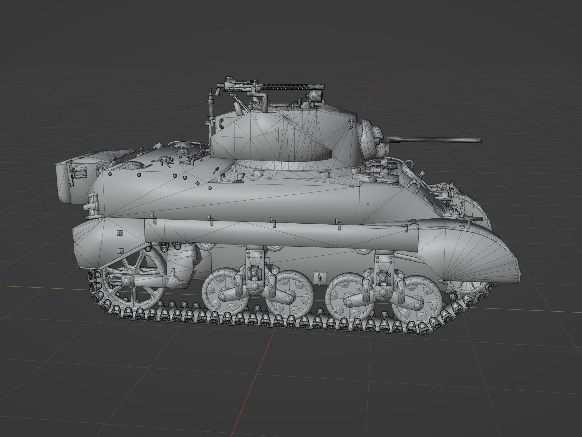 M5A1 Stuart Low-poly 3D model_5