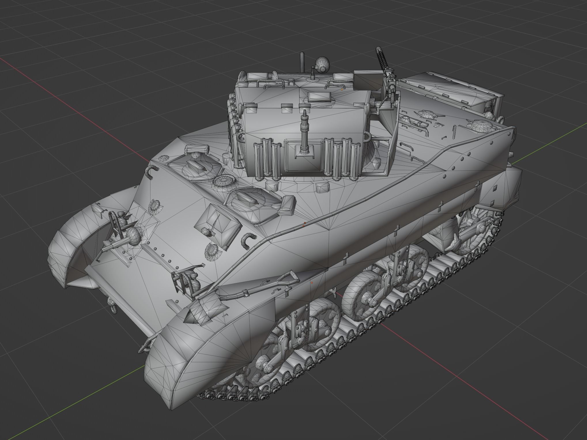 M5A1 Stuart Low-poly 3D model_11