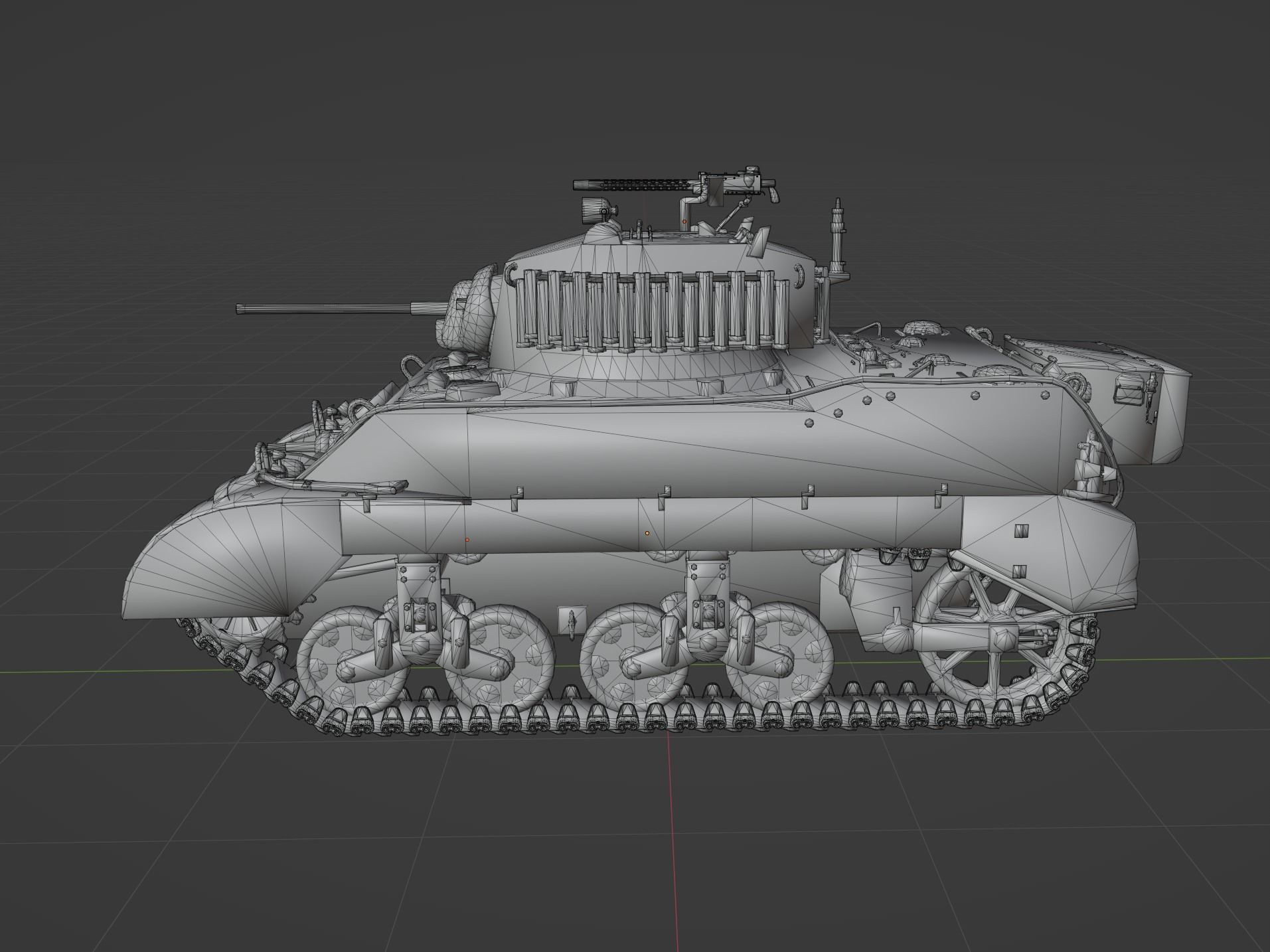 M5A1 Stuart Low-poly 3D model_1