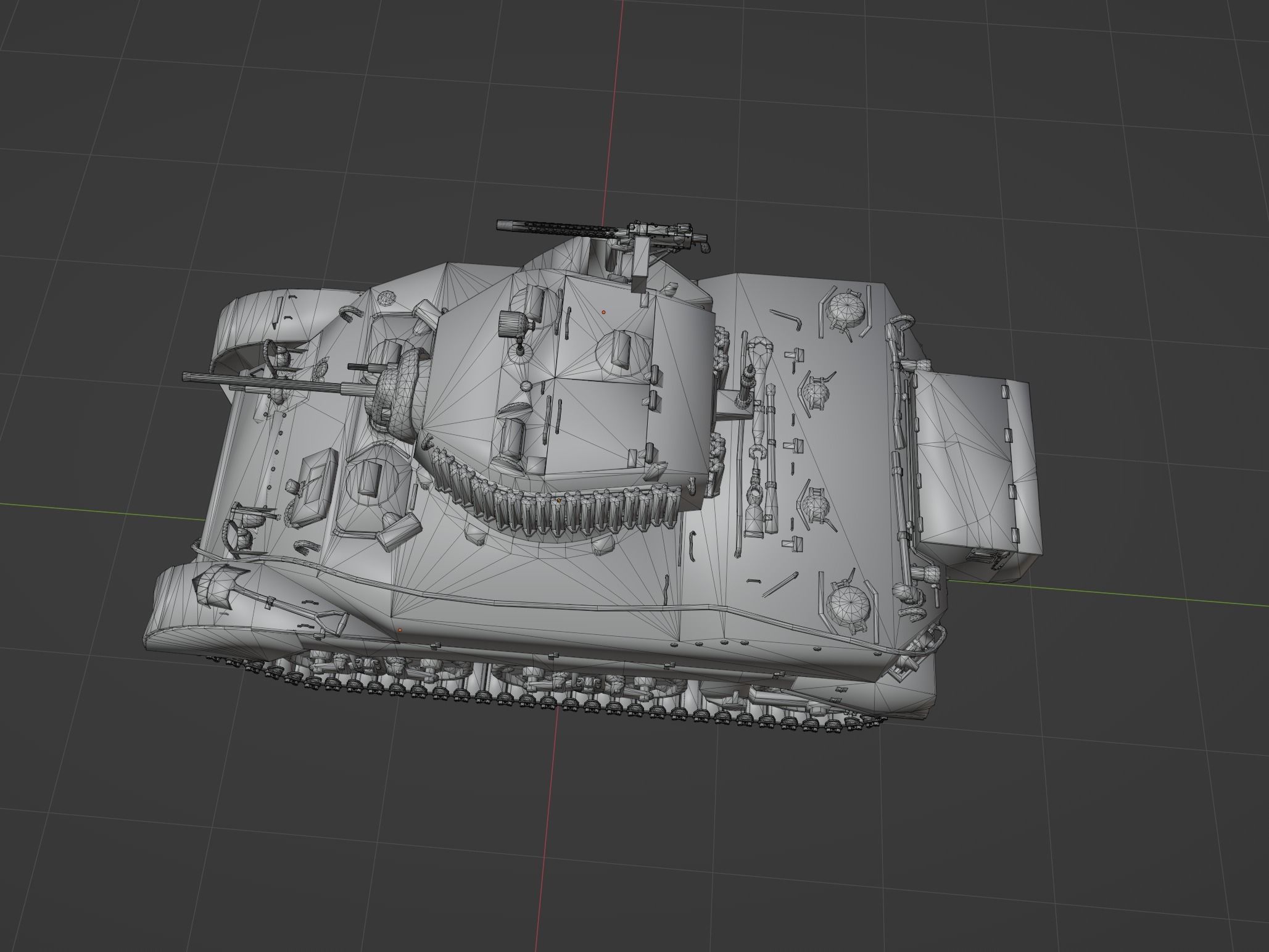 M5A1 Stuart Low-poly 3D model_8