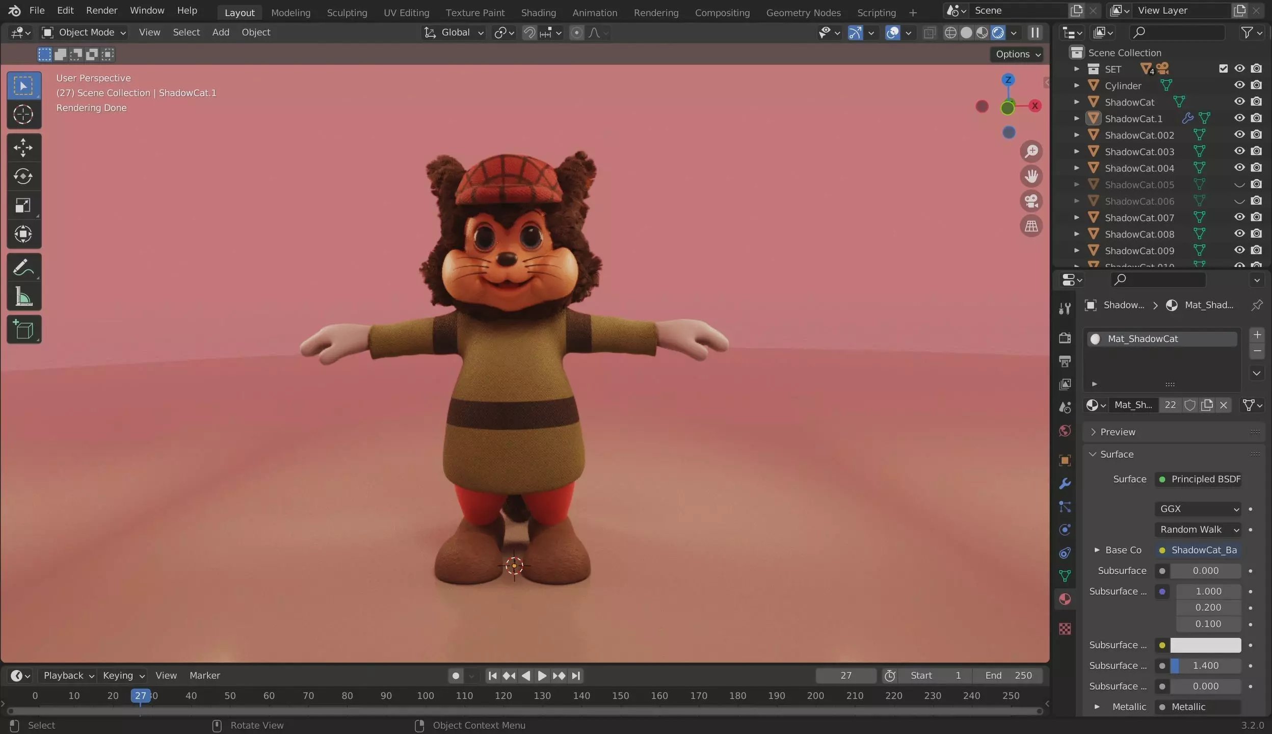 Shadow Cat 3D Model Low-poly 3D model_0