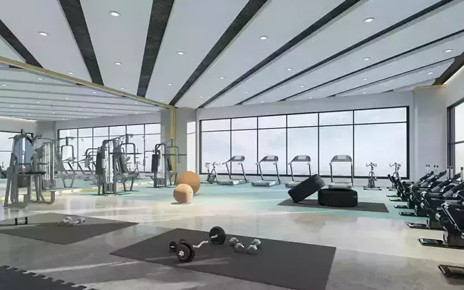gymnasium 3d model Low-poly 3D model
