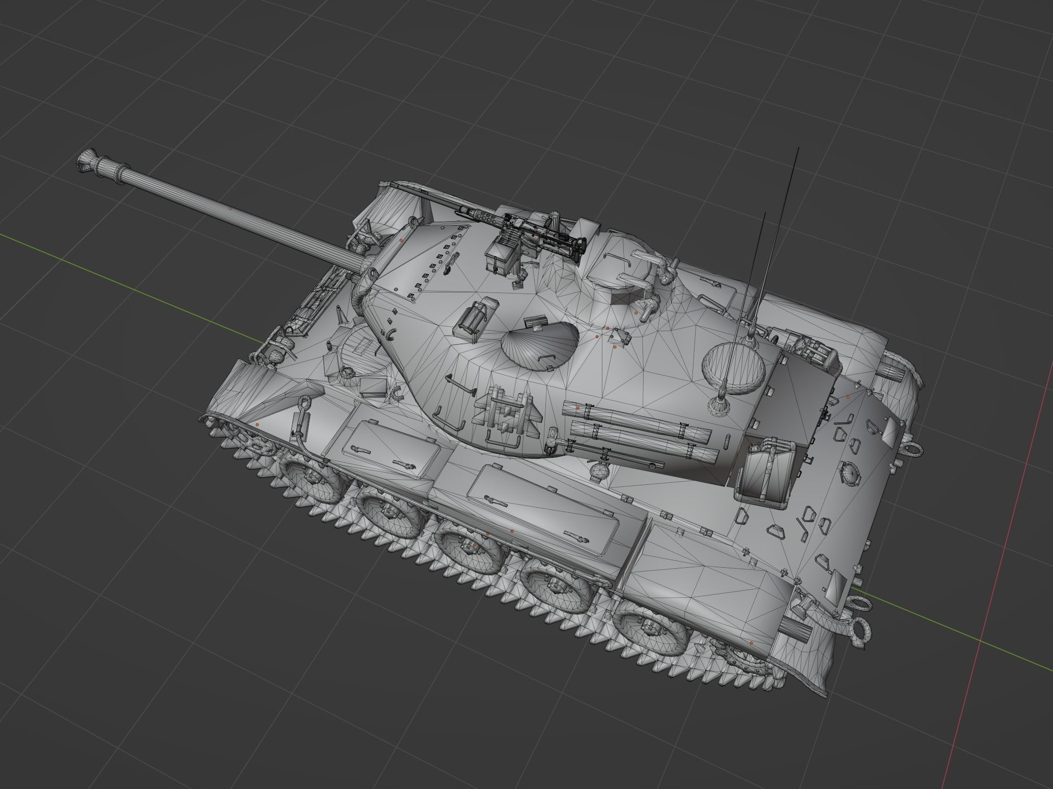 M41 Walker Bulldog Low-poly 3D model_7