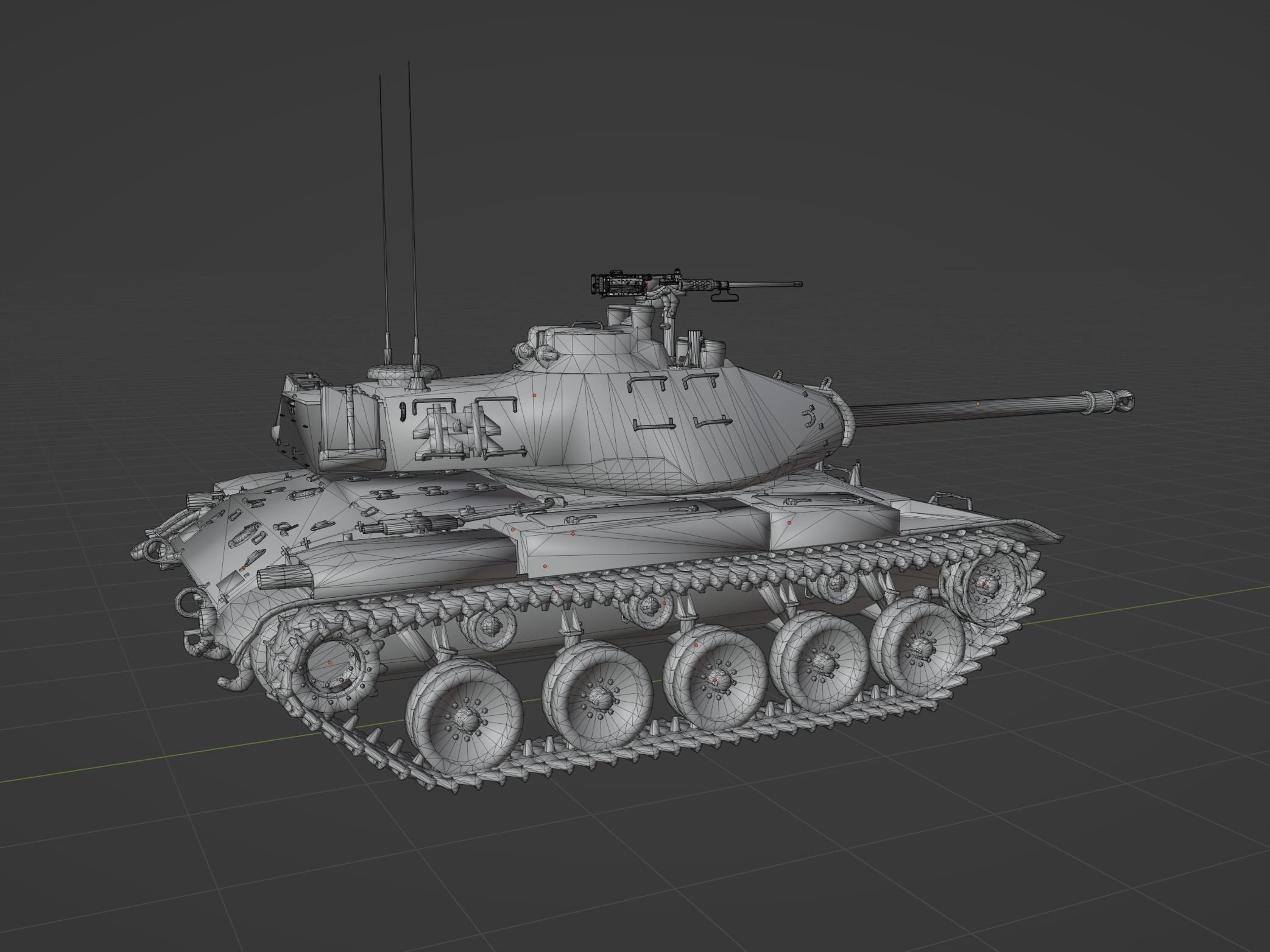 M41 Walker Bulldog Low-poly 3D model_4