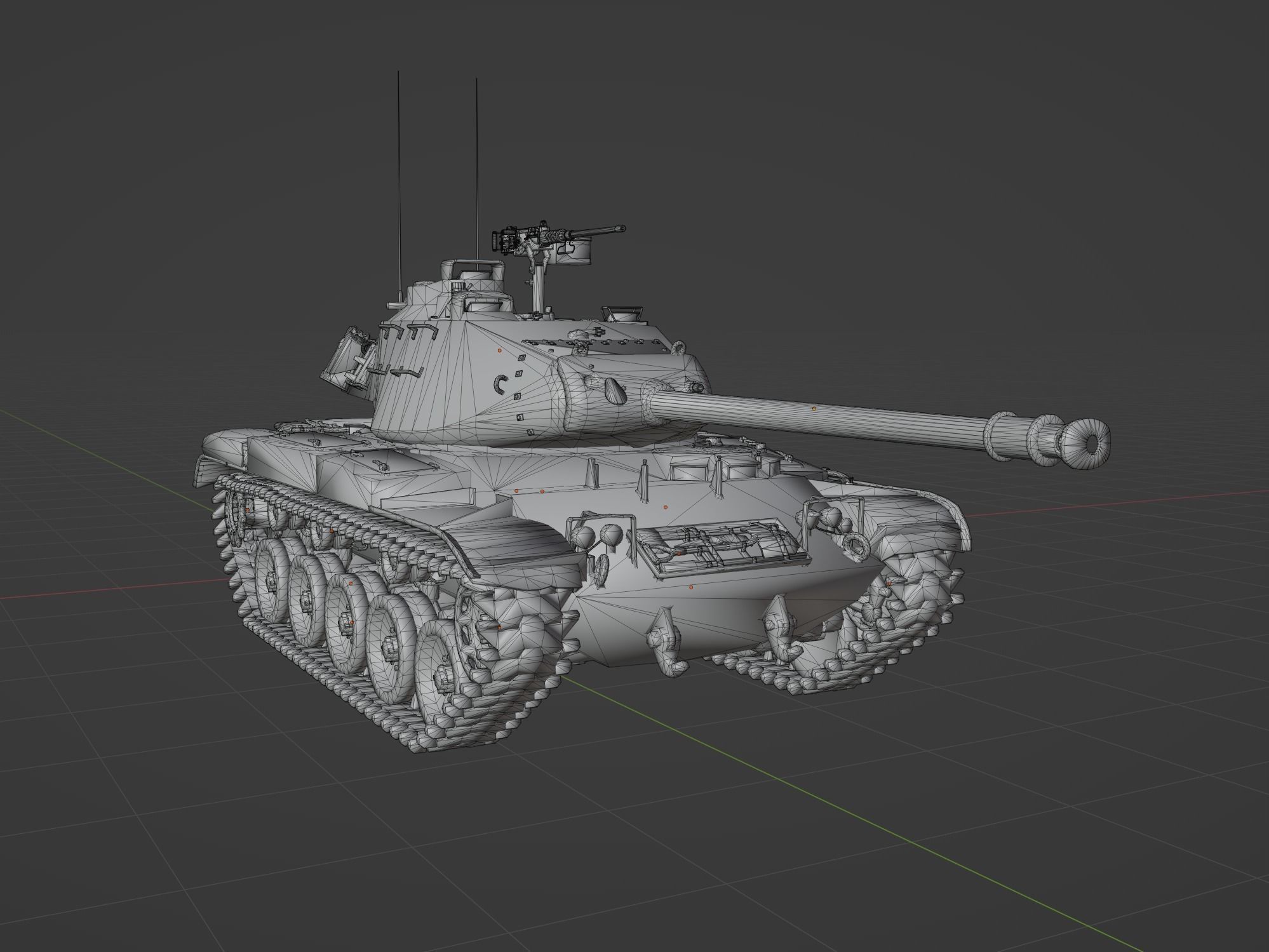 M41 Walker Bulldog Low-poly 3D model_5